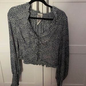 Leopard free people blouse
